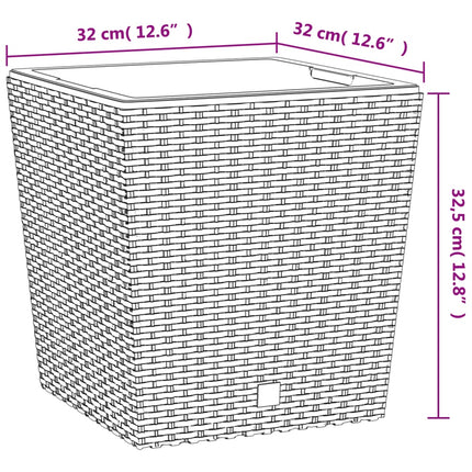 Blomkruka med avtagbar insida antracit 21/32 L PP-rotting