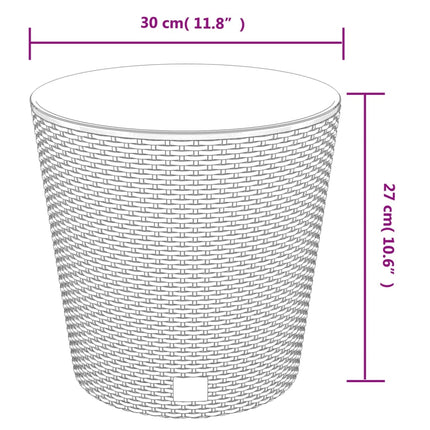 Blomkruka med avtagbar insida vit 15/15,3 L PP-rotting