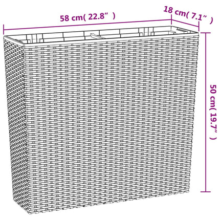 Blomkruka med avtagbar insida antracit 12/44 L PP-rotting