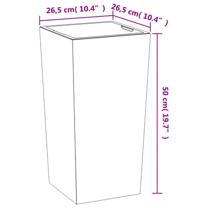 Blomkruka avtagbar insida antracit 11/26,5 L PP betonglook