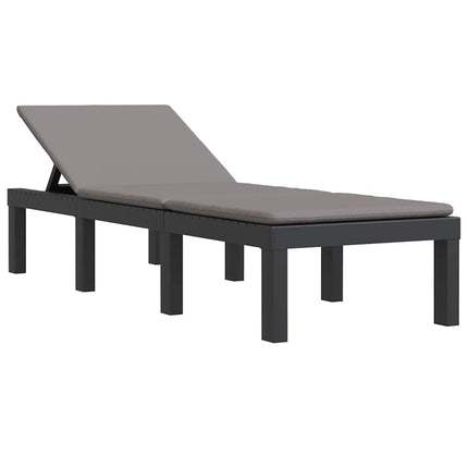 Solsäng med dynor antracit PP