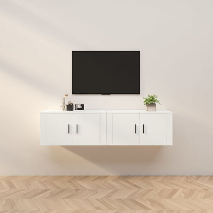 Väggmonterade tv-skåp 2 st vit 80x34,5x40 cm
