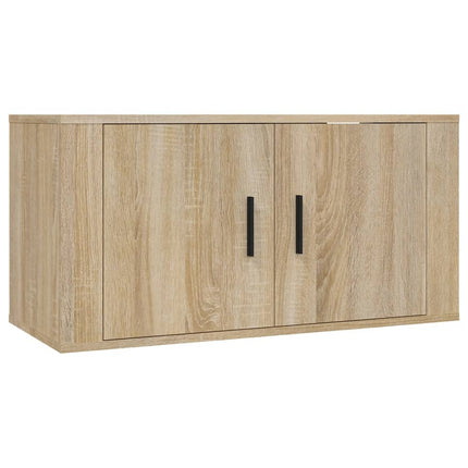 Väggmonterade tv-skåp 2 st Sonoma ek 80x34,5x40 cm