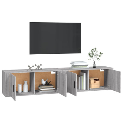Väggmonterade tv-skåp 2 st grå sonoma 100x34,5x40 cm