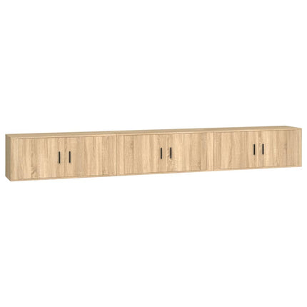 Väggmonterade tv-skåp 3 st Sonoma ek 100x34,5x40 cm