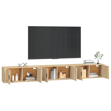 Väggmonterade tv-skåp 3 st Sonoma ek 100x34,5x40 cm