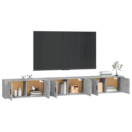 Väggmonterade tv-skåp 3 st betonggrå 100x34,5x40 cm