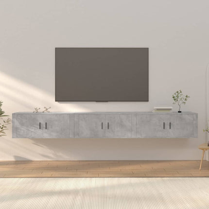 Väggmonterade tv-skåp 3 st betonggrå 100x34,5x40 cm