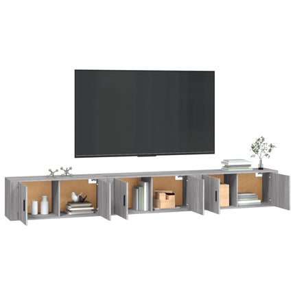 Väggmonterade tv-skåp 3 st grå sonoma 100x34,5x40 cm