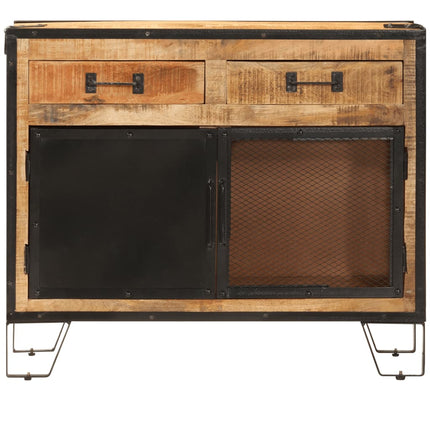 Skänk 80x31x66 cm massivt grovt mangoträ och metall