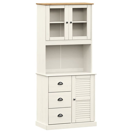 Högskåp VIGO vit 78x40x175 cm massiv furu