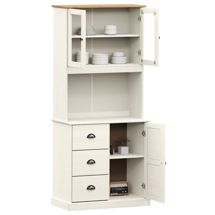 Högskåp VIGO vit 78x40x175 cm massiv furu
