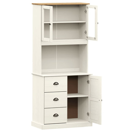 Högskåp VIGO vit 78x40x175 cm massiv furu