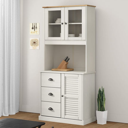 Högskåp VIGO vit 78x40x175 cm massiv furu