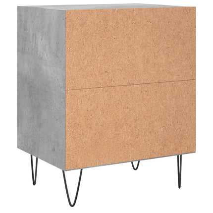 Sängbord 2 st betonggrå 40x30x50 cm konstruerat trä