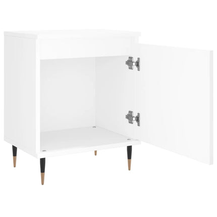 Sängbord 2 st vit 40x30x50 cm konstruerat trä
