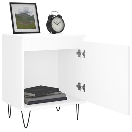 Sängbord 2 st vit 40x30x50 cm konstruerat trä