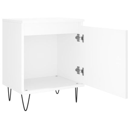 Sängbord 2 st vit 40x30x50 cm konstruerat trä