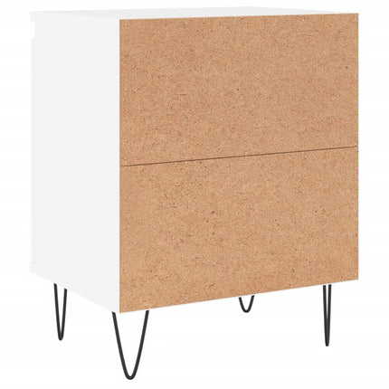 Sängbord 2 st vit 40x30x50 cm konstruerat trä