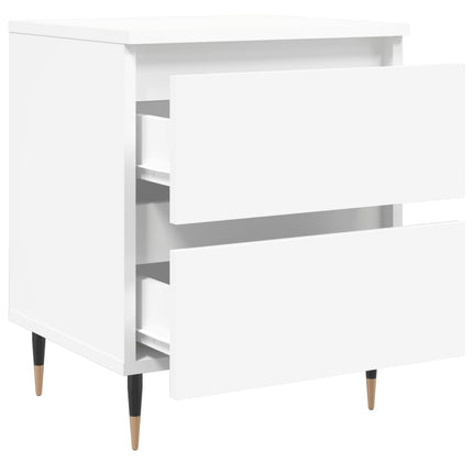Sängbord vit 40x35x50 cm konstruerat trä