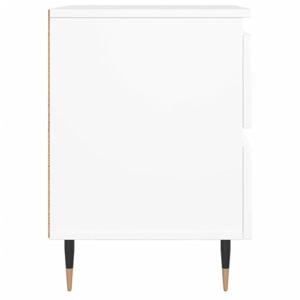Sängbord vit 40x35x50 cm konstruerat trä