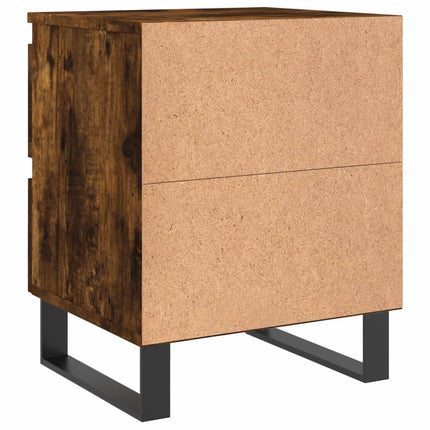 Sängbord rökfärgad ek 40x35x50 cm konstruerat trä