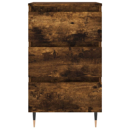Sängbord 2 st rökfärgad ek 40x35x69 cm konstruerat trä