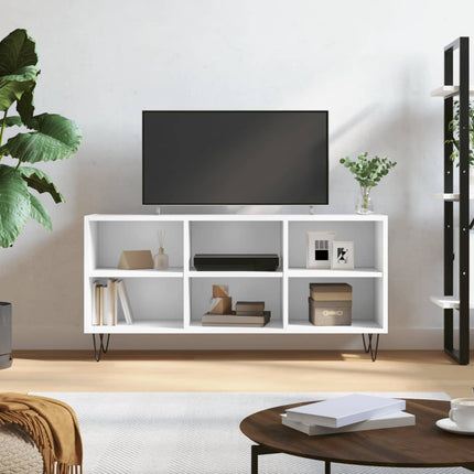 Tv-bänk vit 103,5x30x50 cm konstruerat trä