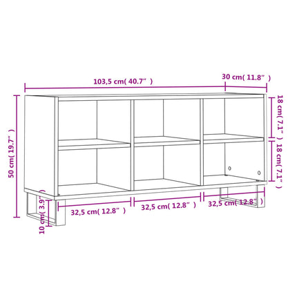 Tv-bänk vit 103,5x30x50 cm konstruerat trä