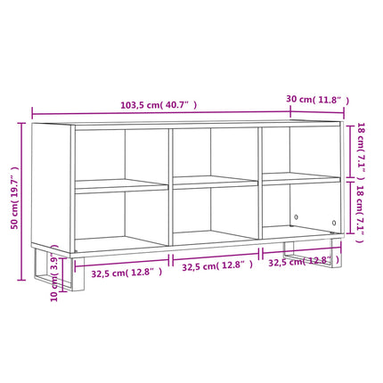 Tv-bänk betonggrå 103,5x30x50 cm konstruerat trä