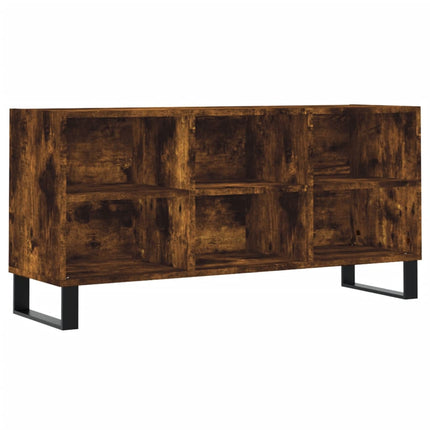Tv-bänk rökfärgad ek 103,5x30x50 cm konstruerat trä