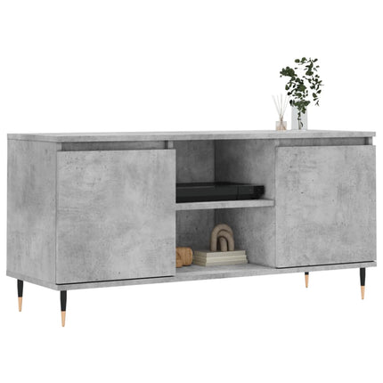 Tv-bänk betonggrå 104x35x50 cm konstruerat trä
