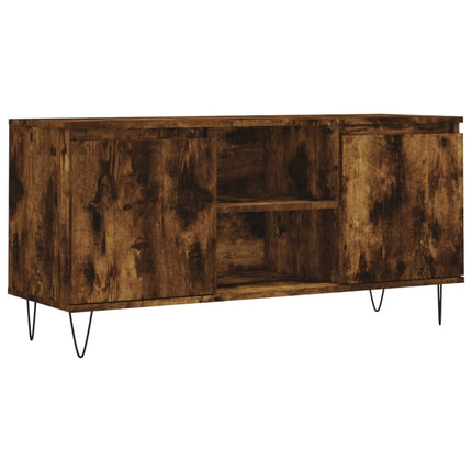 Tv-bänk rökfärgad ek 104x35x50 cm konstruerat trä