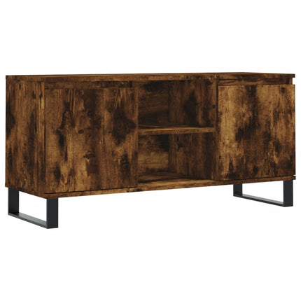 Tv-bänk rökfärgad ek 104x35x50 cm konstruerat trä