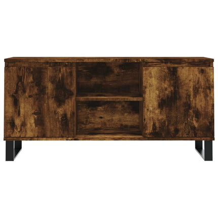 Tv-bänk rökfärgad ek 104x35x50 cm konstruerat trä