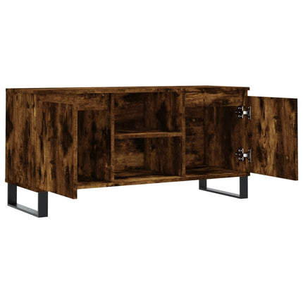 Tv-bänk rökfärgad ek 104x35x50 cm konstruerat trä