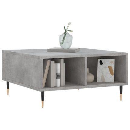 Soffbord betonggrå 60x60x30 cm konstruerat trä