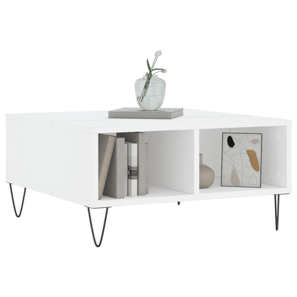 Soffbord vit 60x60x30 cm konstruerat trä