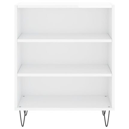 Förvaringshylla vit högglans 57x35x70 cm konstruerat trä