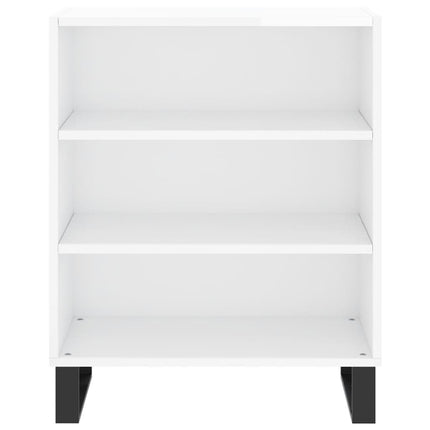 Förvaringshylla vit högglans 57x35x70 cm konstruerat trä