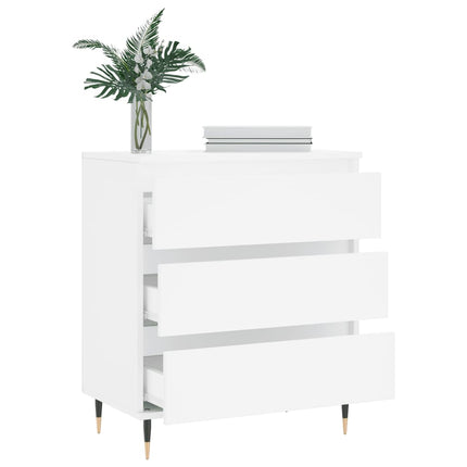 Byrå vit 60x35x70 cm konstruerat trä