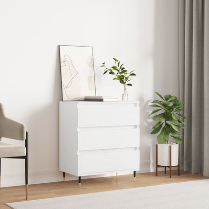 Byrå vit 60x35x70 cm konstruerat trä