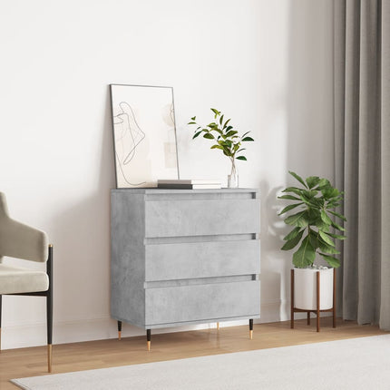 Byrå betonggrå 60x35x70 cm konstruerat trä
