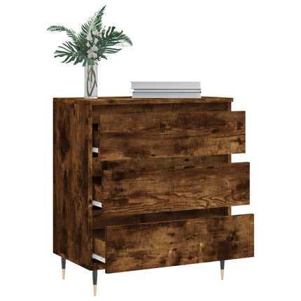 Byrå rökfärgad ek 60x35x70 cm konstruerat trä