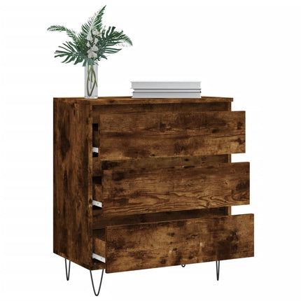 Byrå rökfärgad ek 60x35x70 cm konstruerat trä