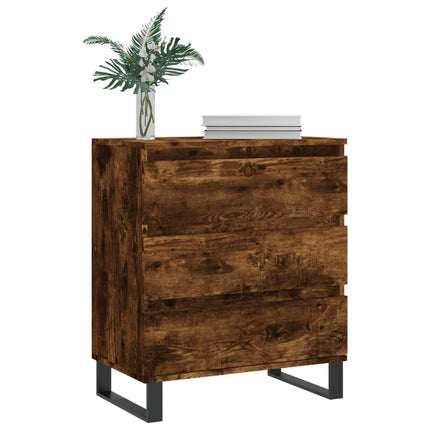 Byrå rökfärgad ek 60x35x70 cm konstruerat trä