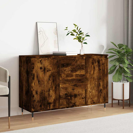 Skänk rökfärgad ek 101,5x35x70 cm konstruerat trä
