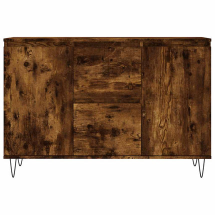 Skänk rökfärgad ek 101,5x35x70 cm konstruerat trä
