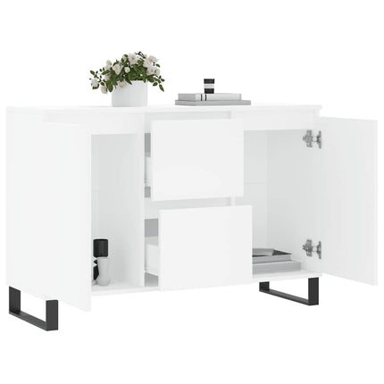 Skänk vit 101,5x35x70 cm konstruerat trä