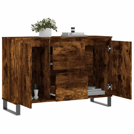Skänk rökfärgad ek 101,5x35x70 cm konstruerat trä